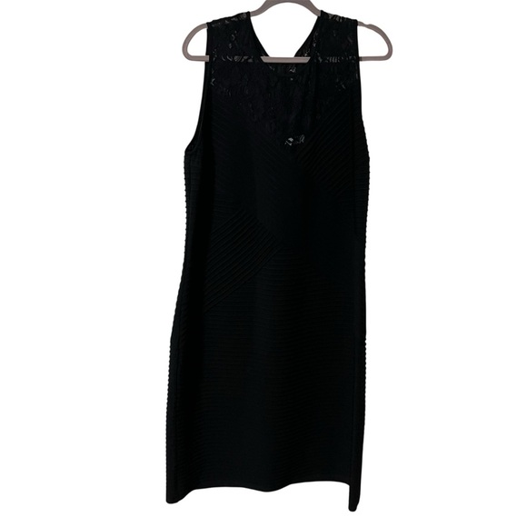 Plus size Lace top textured bandage Calvin Klein Black Sheath Midi Dress formal - Picture 1 of 6